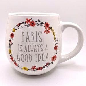 Floral Ceramic Coffee / Tea Mug - Quote in Red Flower Frame